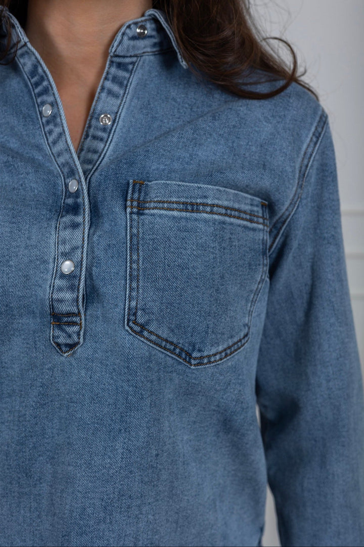 Andorra Blouse Lht Blue Denim | Skjorter og bluser | Smuk - Dameklær på nett