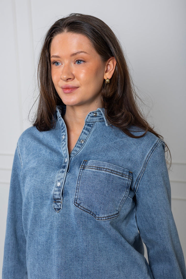 Andorra Blouse Lht Blue Denim | Skjorter og bluser | Smuk - Dameklær på nett