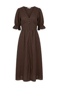 Andrea Dress Espresso Linen