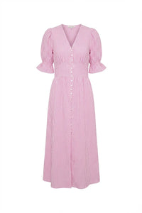 Andrea Dress Pink Seersucker