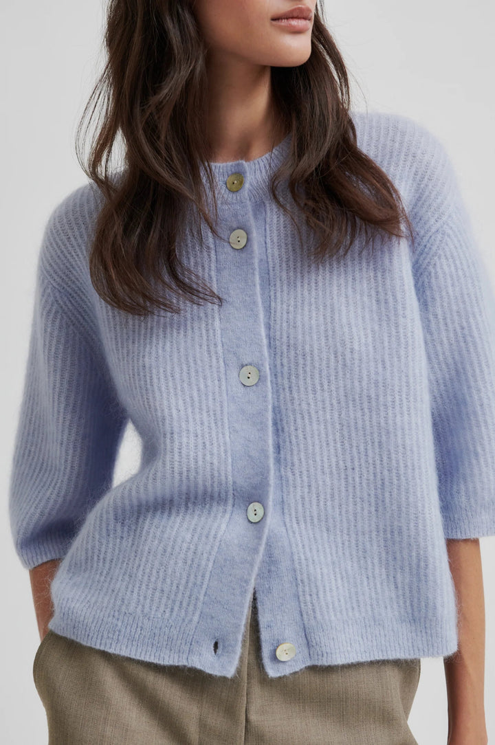 Andrea Knit Rib Cardigan Brunnera Blue | Genser | Smuk - Dameklær på nett