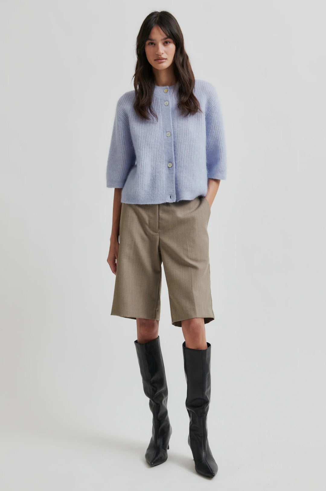 Andrea Knit Rib Cardigan Brunnera Blue | Genser | Smuk - Dameklær på nett