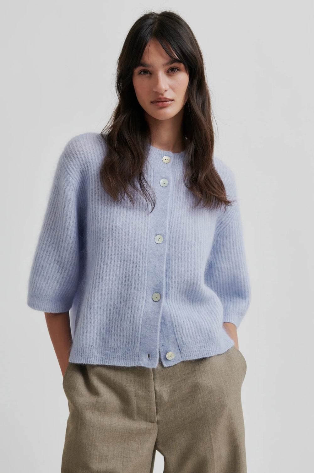 Andrea Knit Rib Cardigan Brunnera Blue | Genser | Smuk - Dameklær på nett
