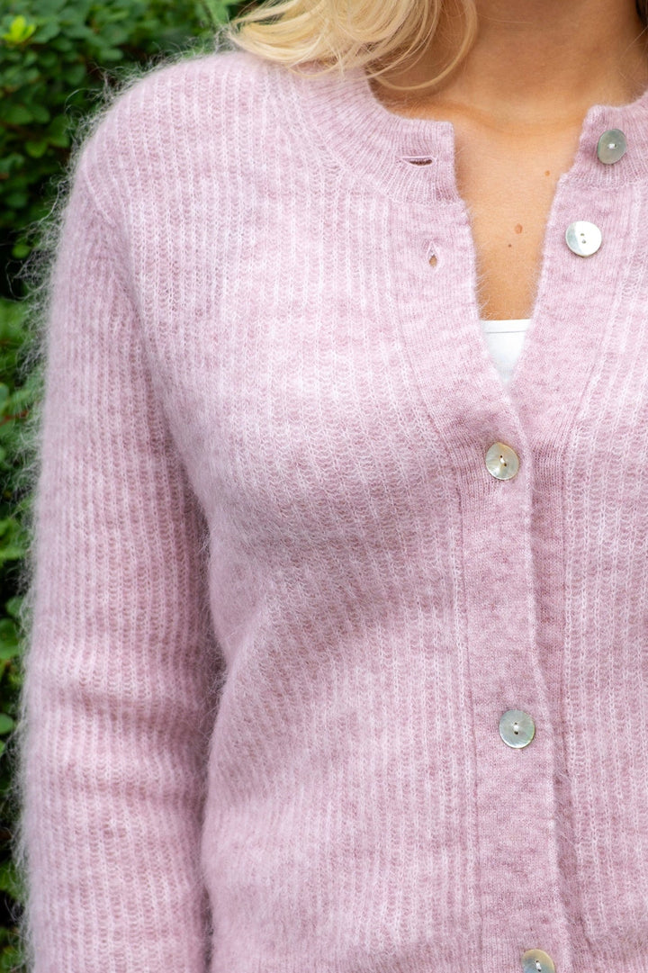 Andrea Knit Rib Ls Cardigan Sepia Rose | Genser | Smuk - Dameklær på nett
