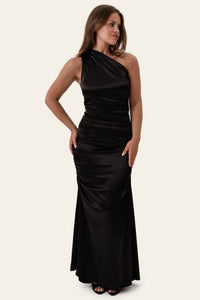 Andrea Satin Dress Black