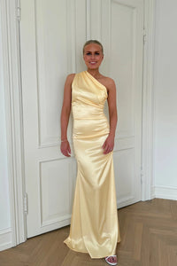Andrea Satin Dress Butter Yellow