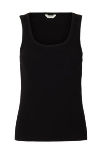 Anna U-Neck Tank Top Black