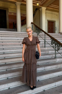 Ariel Long Dress Dark Brown
