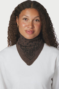 Ariya Paisley Knit Scarf Brown Melange