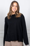 Babette Ls O-Neck Knit Pullover Black