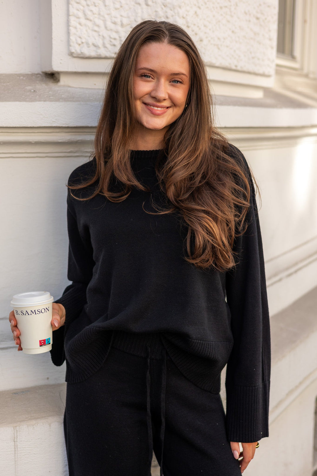 Babette Ls O - Neck Knit Pullover Black | Genser | Smuk - Dameklær på nett