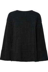 Babette Ls O-Neck Knit Pullover Black