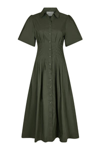 Baia Poplin Dress Army
