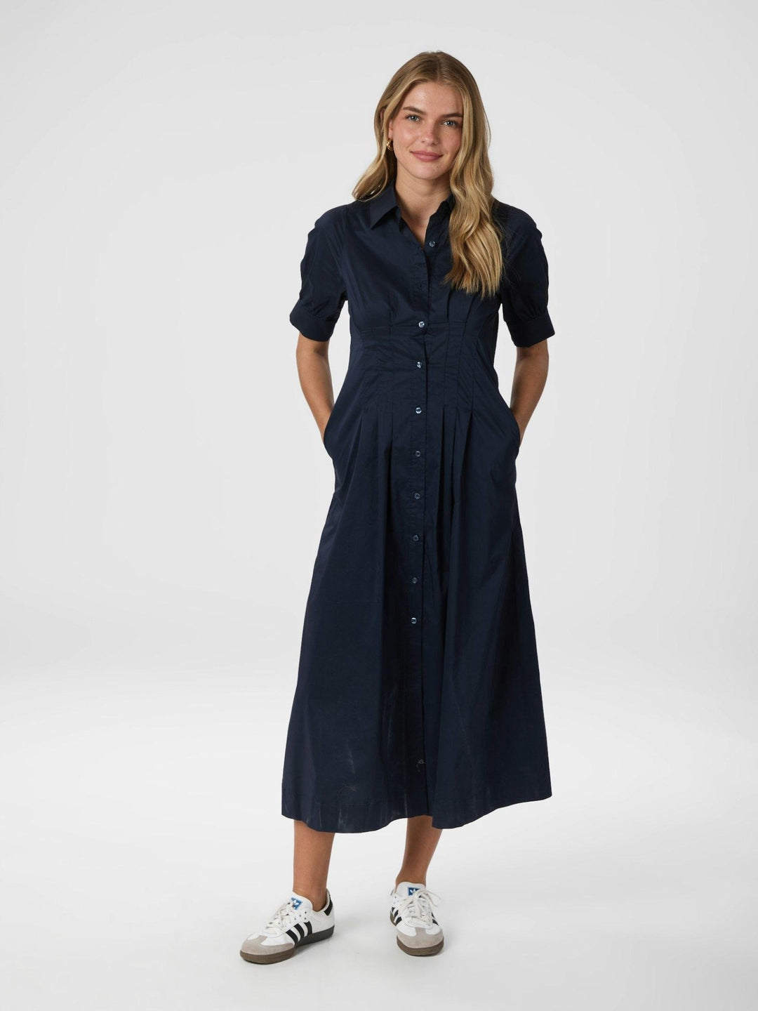 Baia Poplin Dress Navy | Kjoler | Smuk - Dameklær på nett