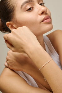 Beaded Chain Bracelets Silver