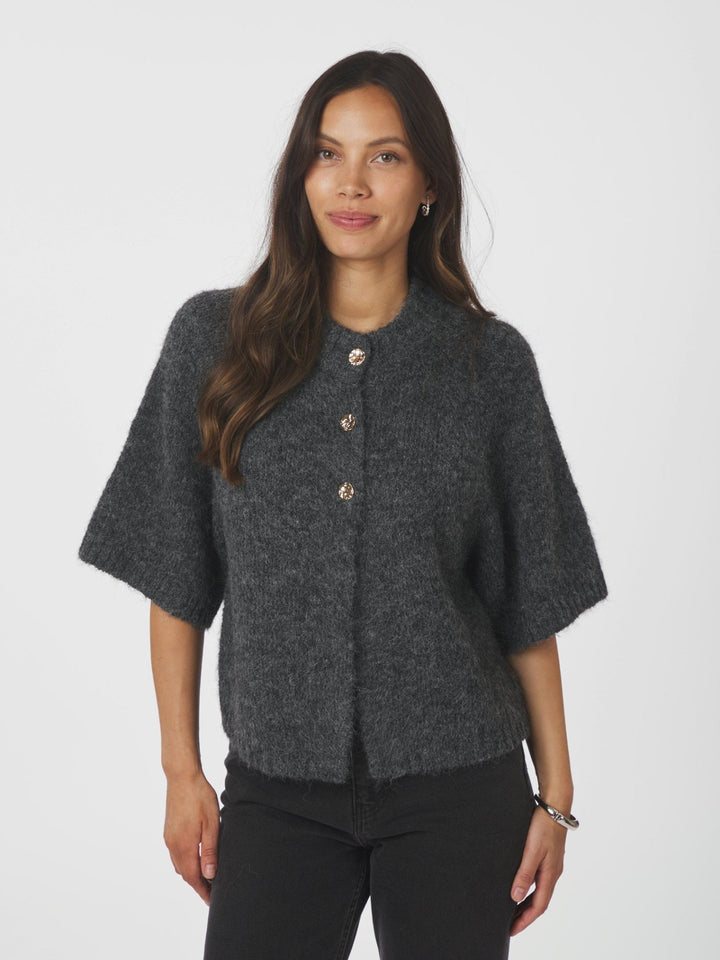 Benuta Fluffy Knit Cardigan Antracit Melange | Genser | Smuk - Dameklær på nett