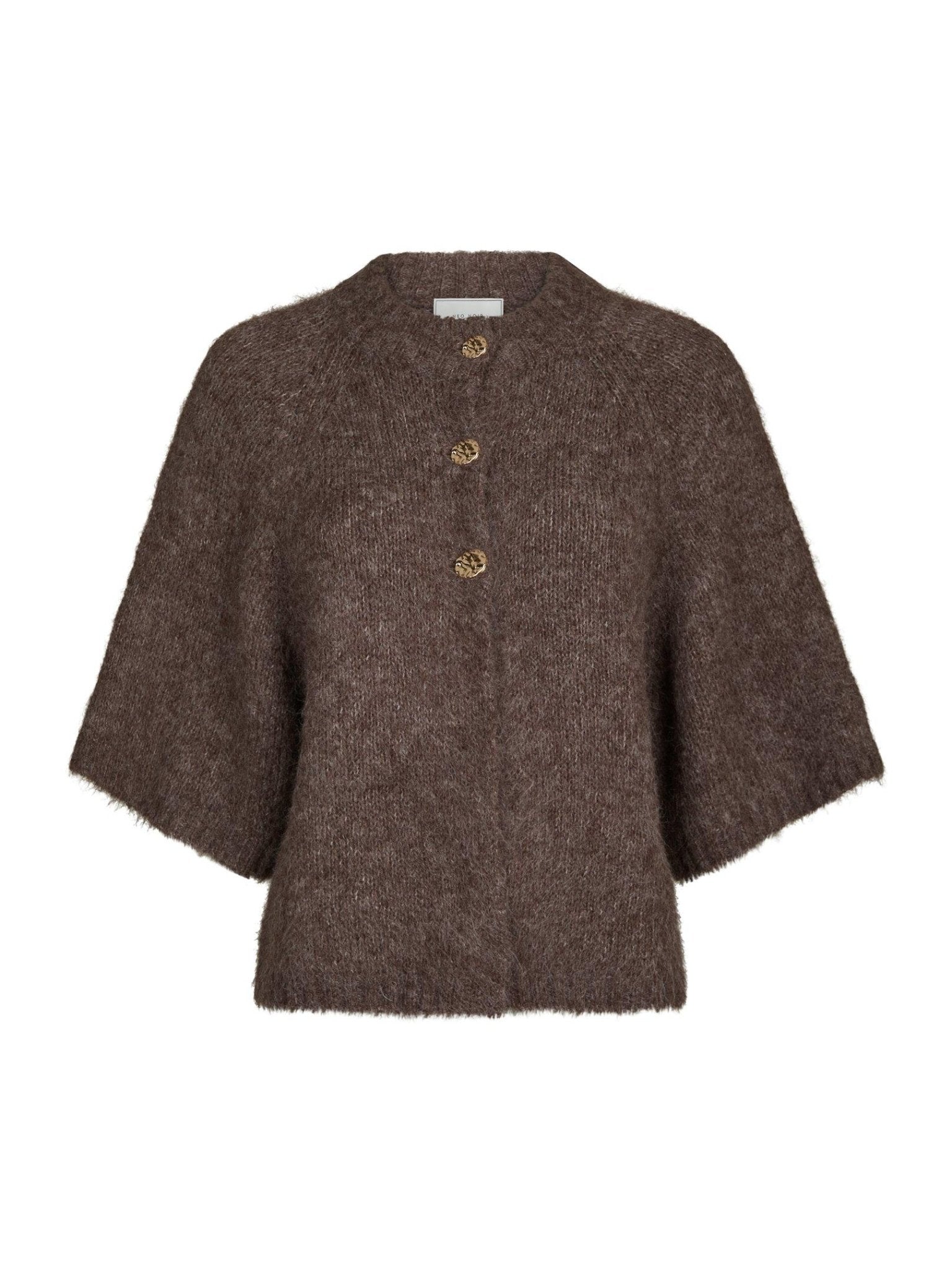 Benuta Fluffy Knit Cardigan Dark Brown