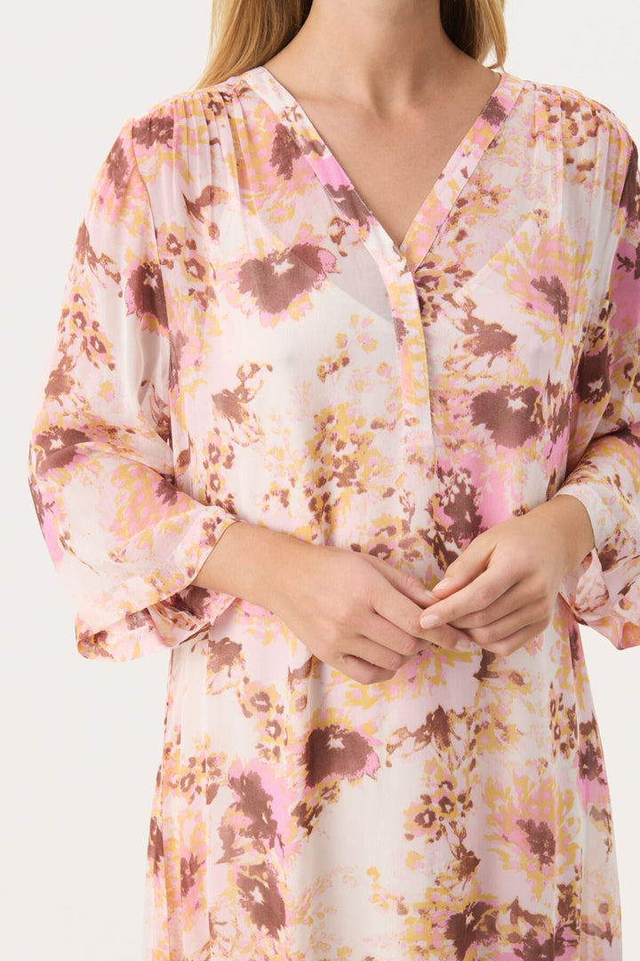 Beritpw Dress Pink Nectar Scattered Flower | Kjoler | Smuk - Dameklær på nett