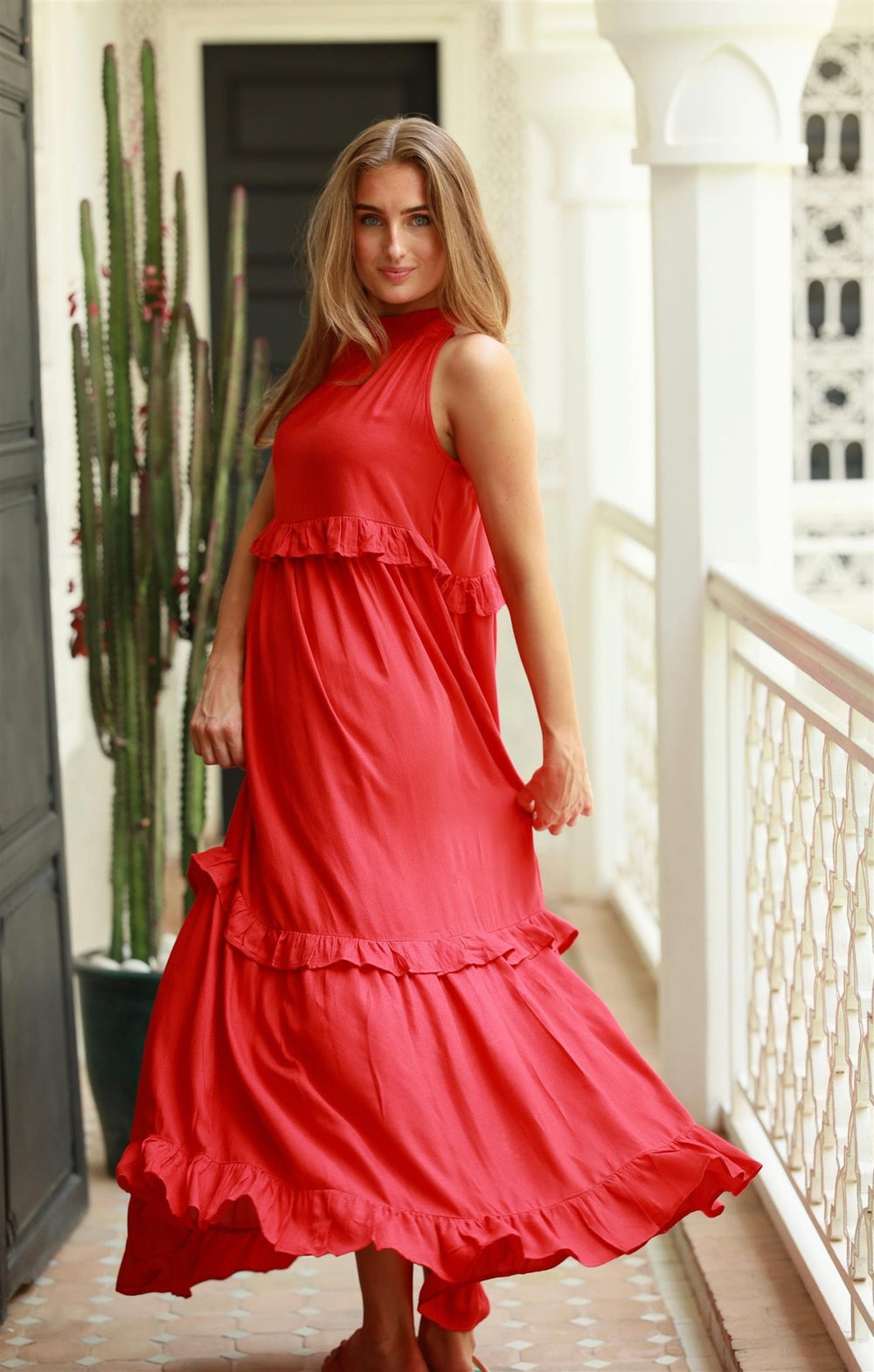Bianca Long Dress Summer Red | Kjoler | Smuk - Dameklær på nett
