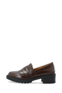 Biapearl Simple Penny Loafer Faux Leather Brown Croco Oversize