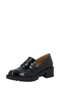Biapearl Simple Penny Loafer Patent Aquarius Black