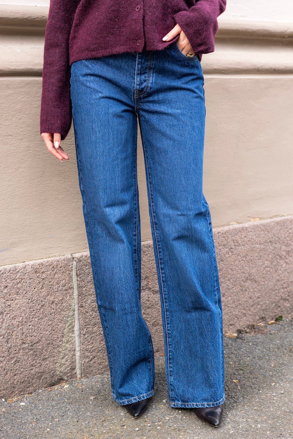 Billie Jeans Washed Dark Blue | Bukser | Smuk - Dameklær på nett