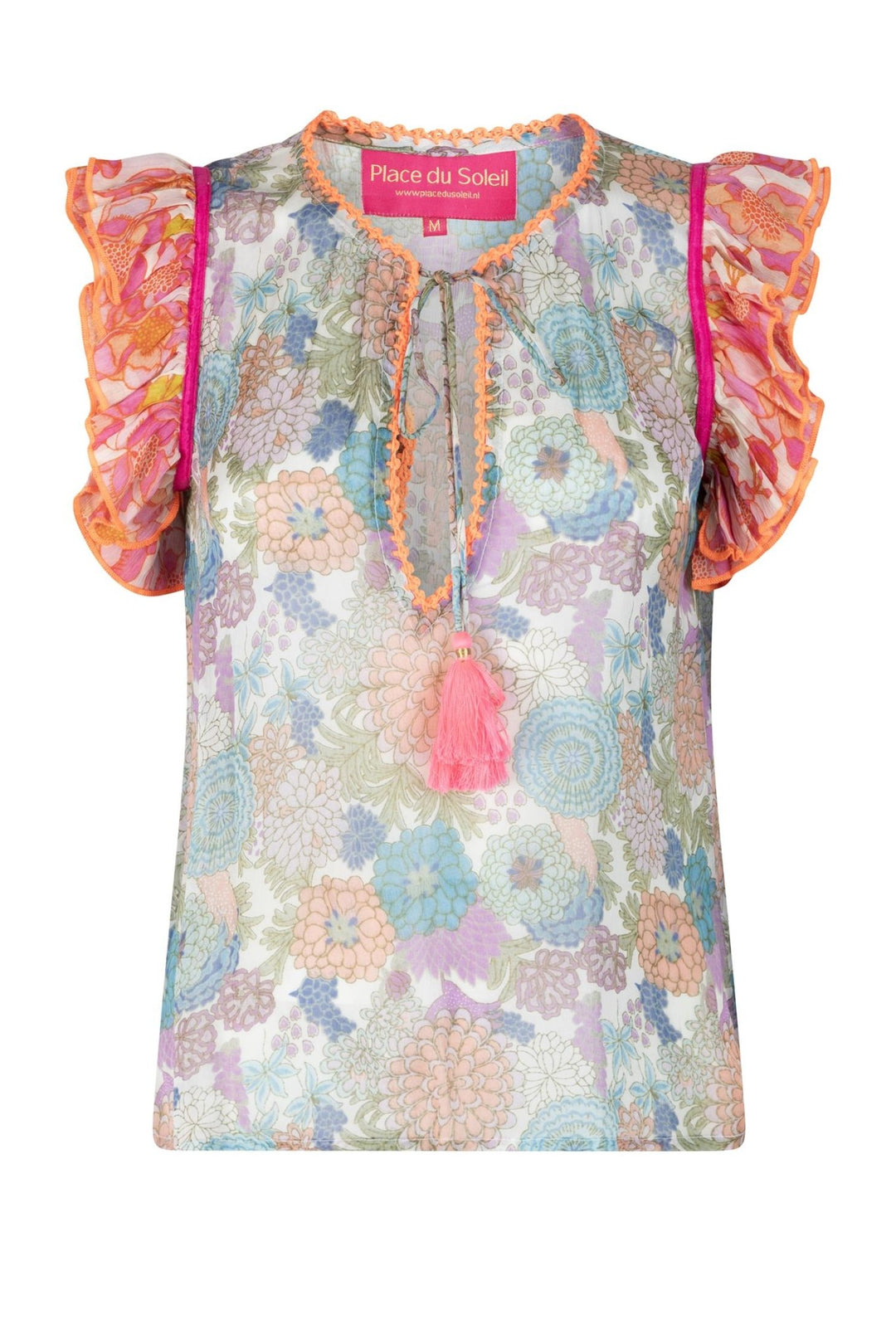 Blue Frill Top Green Rosa | Topper | Smuk - Dameklær på nett