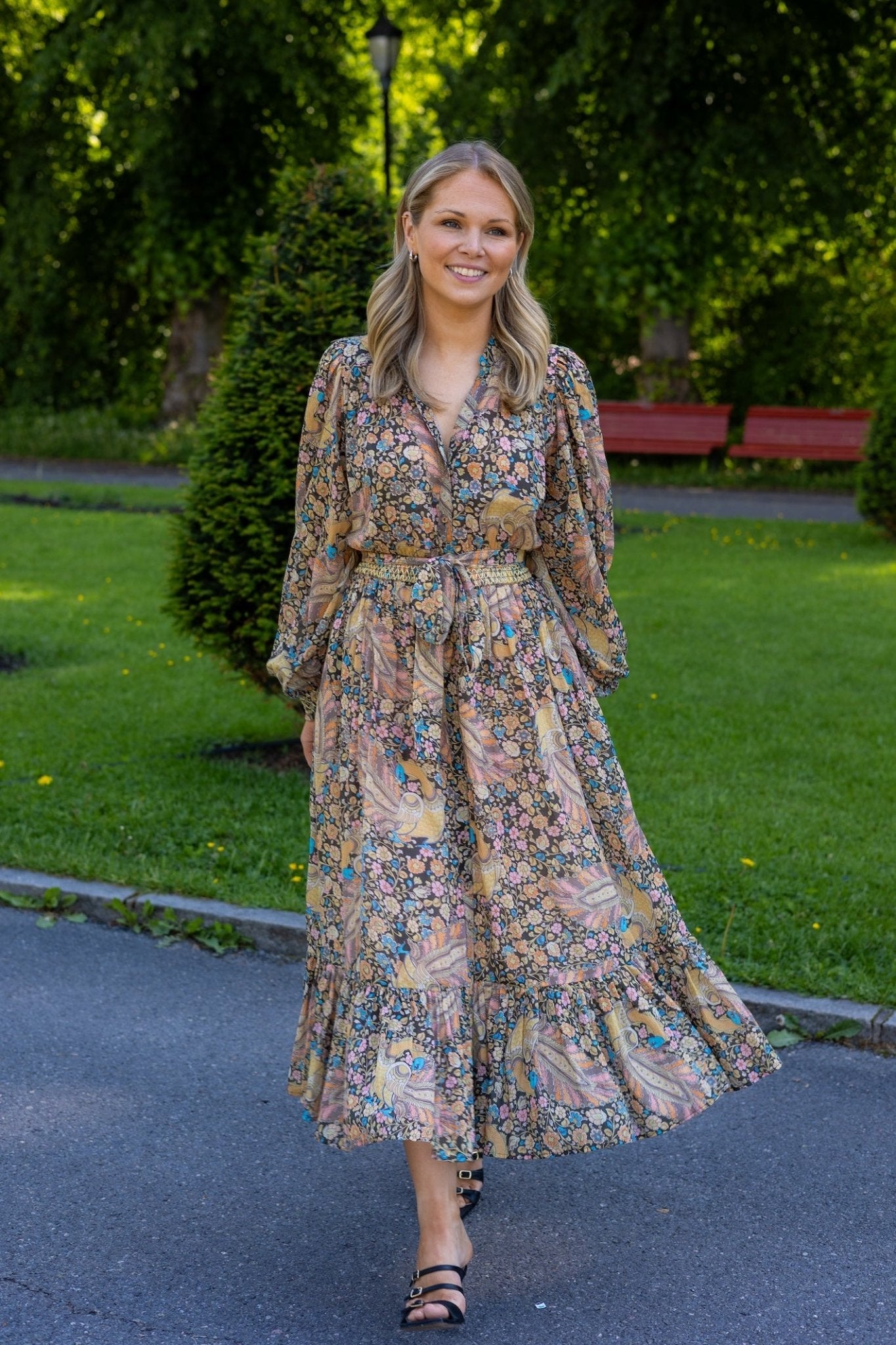 ByTiMo - Bohemian Midi Dress Feathers