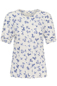 Brizette T-Shirt Blue Bouquet Print