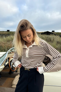 Carly Polo Brown Stripes