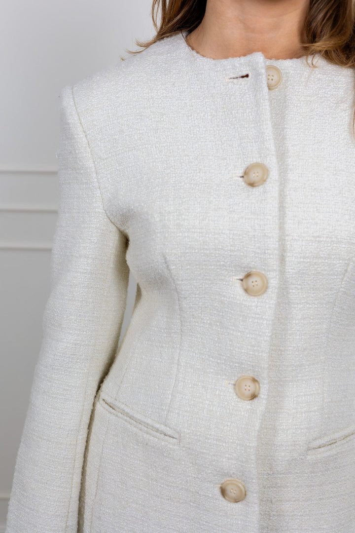Carol Fitted Round Neck Blazer Vanilla | Blazer | Smuk - Dameklær på nett