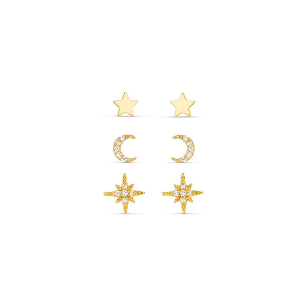 Celestial Pave Stud Pack Gift Box Pale Gold | Accessories | Smuk - Dameklær på nett