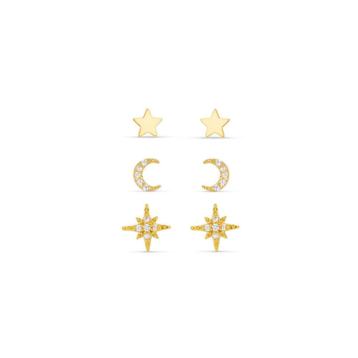 Celestial Pave Stud Pack Gift Box Pale Gold | Accessories | Smuk - Dameklær på nett