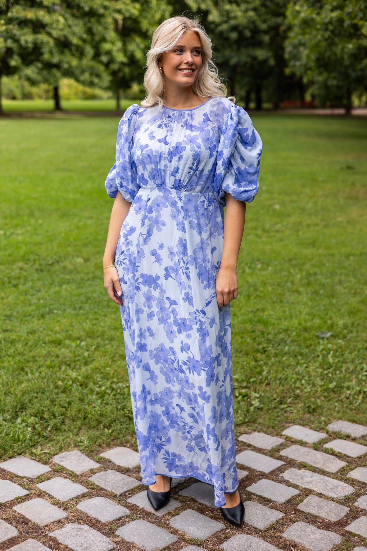 white christmas dresses ByTiMo - Chiffon Maxi Dress Skye Blue
