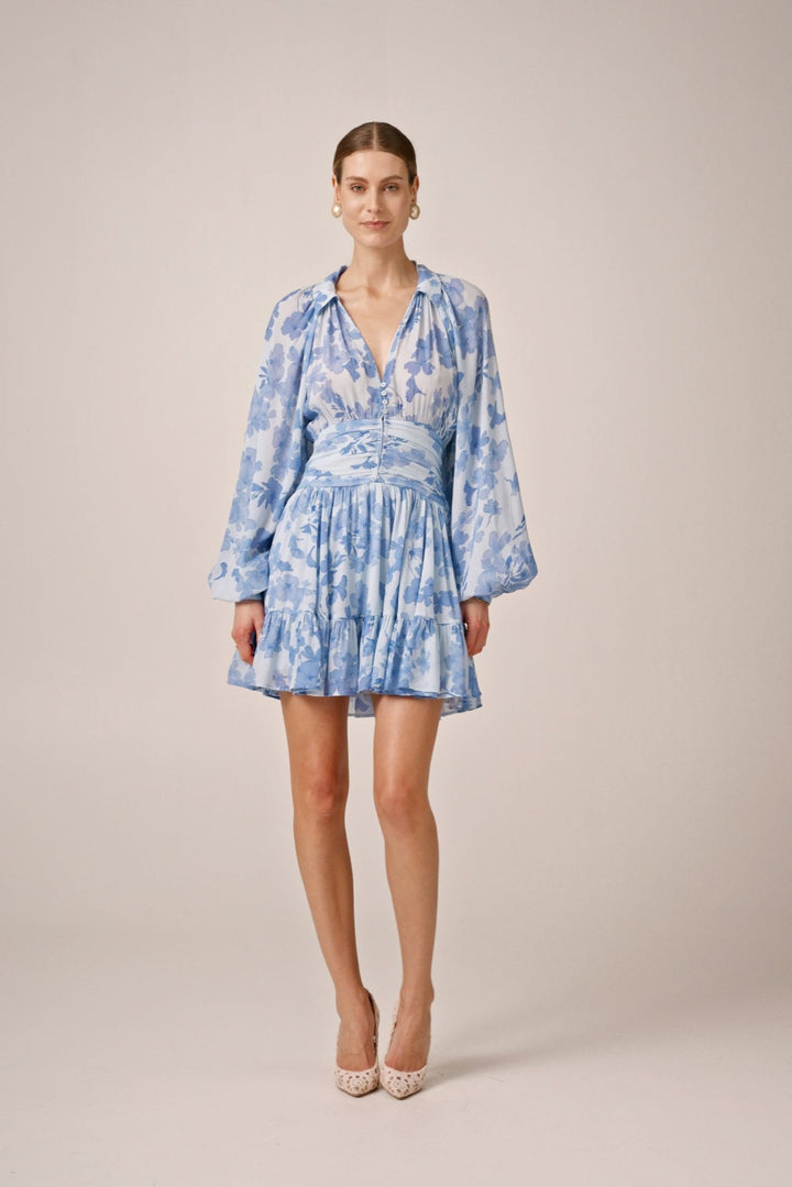 Chiffon Mini Dress Skye Blue | Kjoler | Smuk - Dameklær på nett