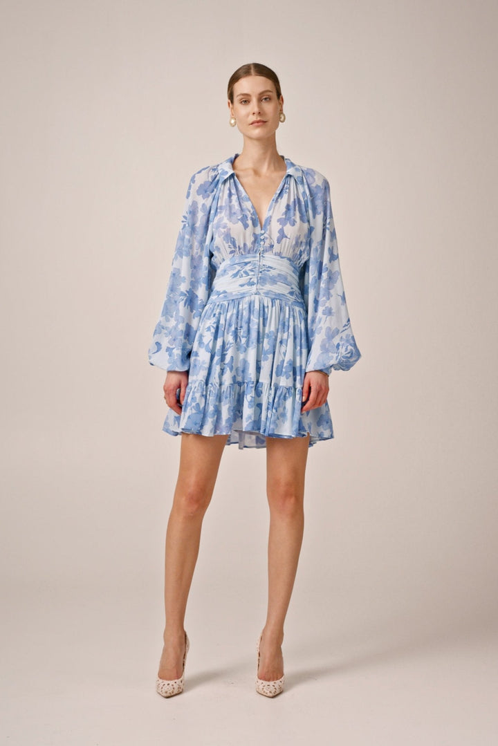 Chiffon Mini Dress Skye Blue | Kjoler | Smuk - Dameklær på nett