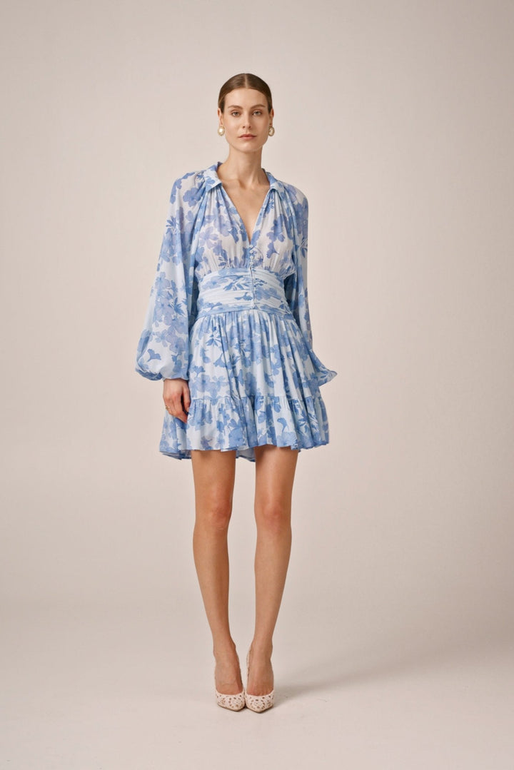 Chiffon Mini Dress Skye Blue | Kjoler | Smuk - Dameklær på nett