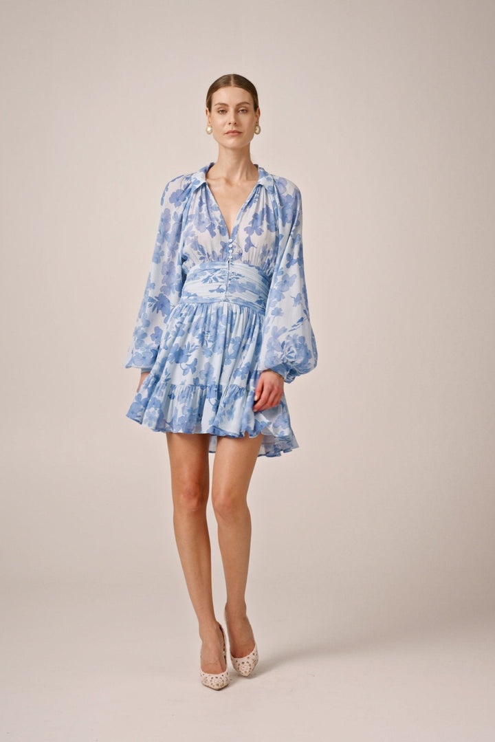 Chiffon Mini Dress Skye Blue | Kjoler | Smuk - Dameklær på nett