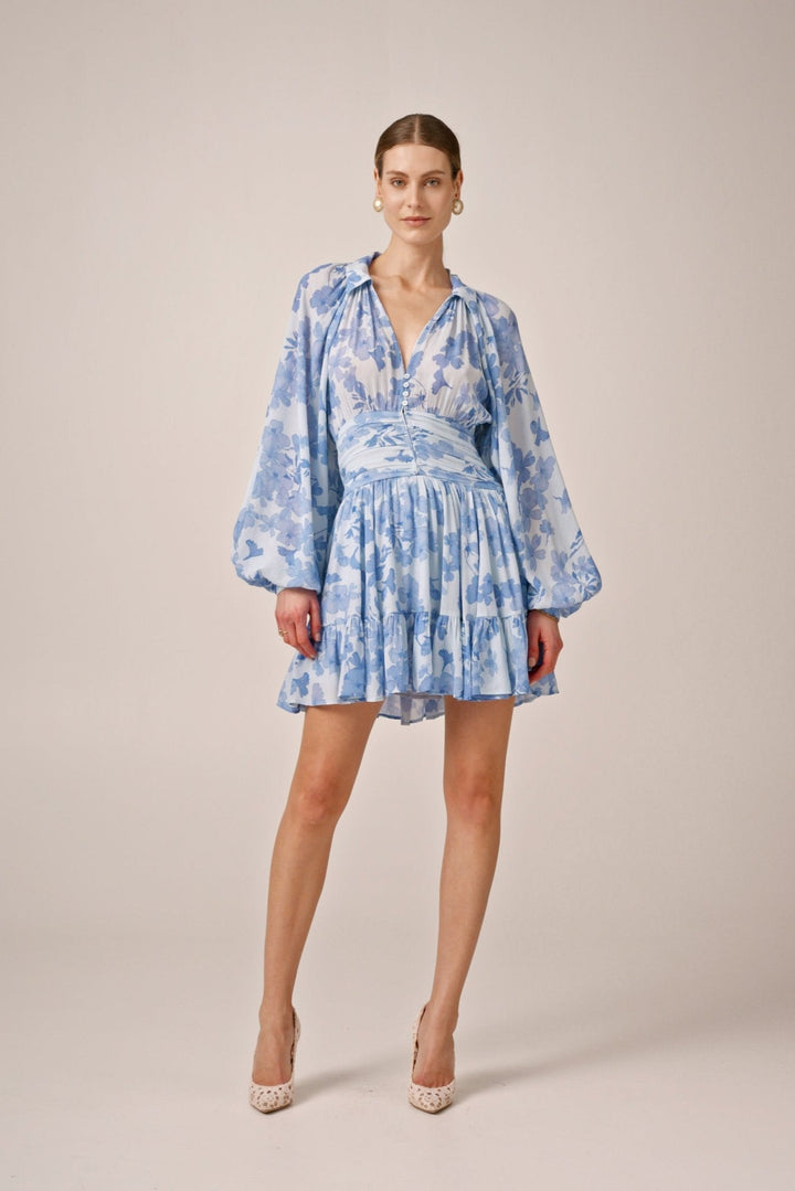 Chiffon Mini Dress Skye Blue | Kjoler | Smuk - Dameklær på nett