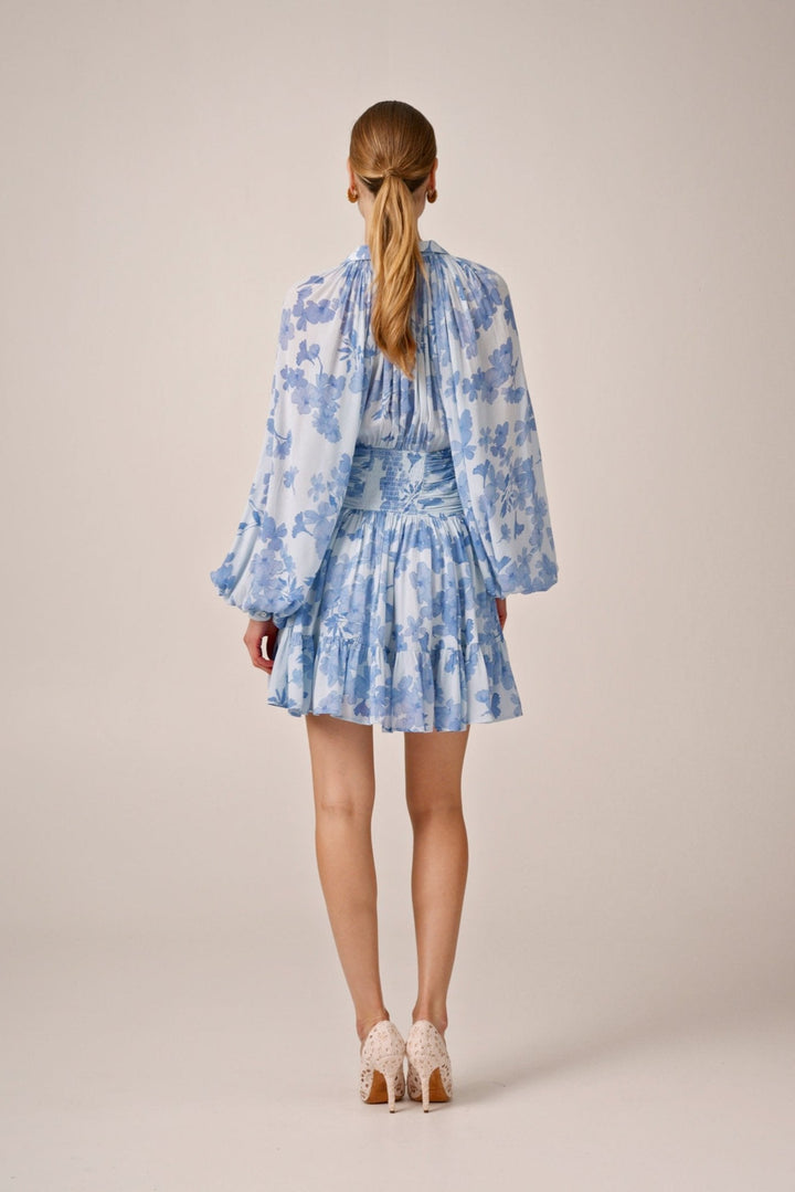 Chiffon Mini Dress Skye Blue | Kjoler | Smuk - Dameklær på nett