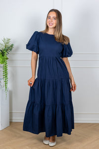 Colea Ss Ankle Dress Navy Blazer
