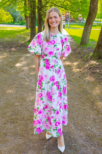 Colea Ss Ankle Dress Star White Pink Emula