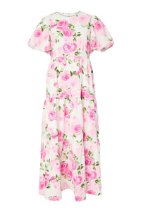 Colea Ss Ankle Dress Star White Pink Emula