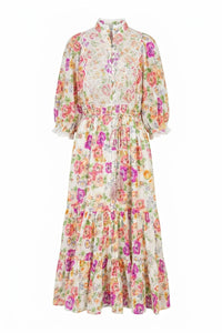 Cotten Slub Midi Dress Flora