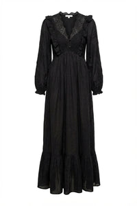 Cotton Slub Maxi Dress Black