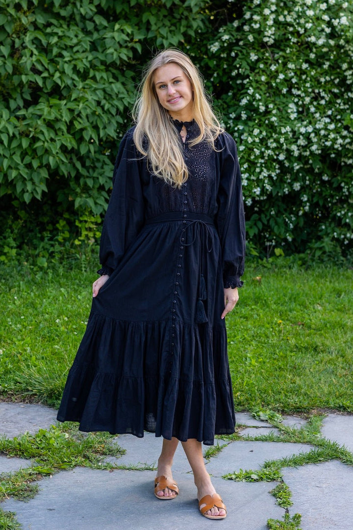 Cotton Slub Midi Dress Black | Kjoler | Smuk - Dameklær på nett