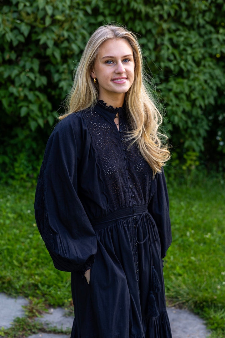 Cotton Slub Midi Dress Black | Kjoler | Smuk - Dameklær på nett