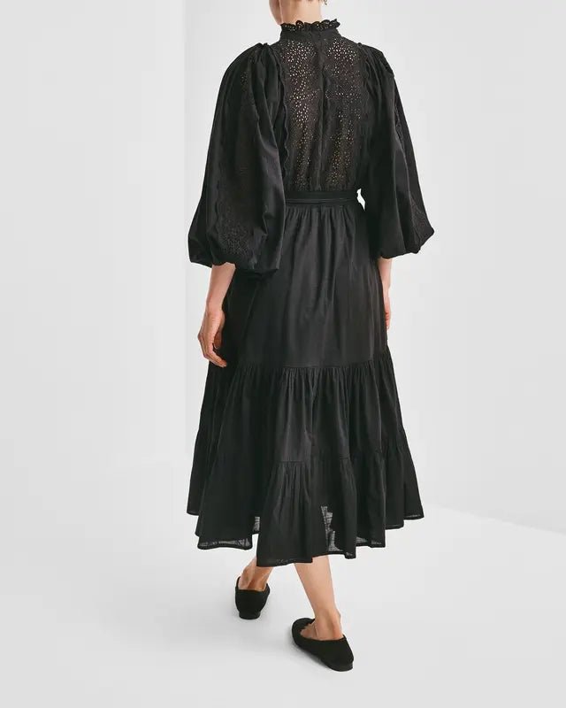Cotton Slub Midi Dress Black | Kjoler | Smuk - Dameklær på nett
