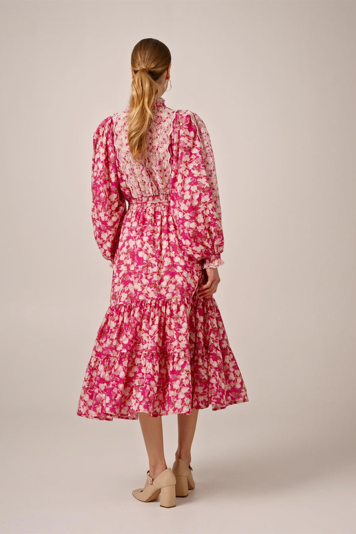 Cotton Slub Midi Dress Poppy Meadow | Kjoler | Smuk - Dameklær på nett