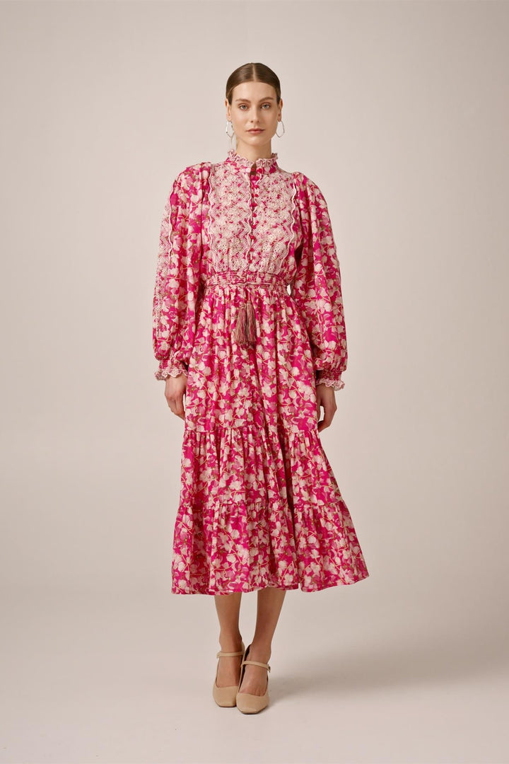 Cotton Slub Midi Dress Poppy Meadow | Kjoler | Smuk - Dameklær på nett